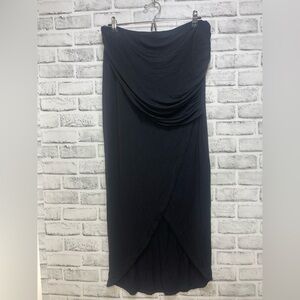 CAbi Run Around Faux Wrap Black Maxi Skirt #5052 Medium